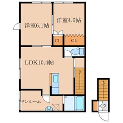 キャンバス　Ｃ棟の物件間取画像